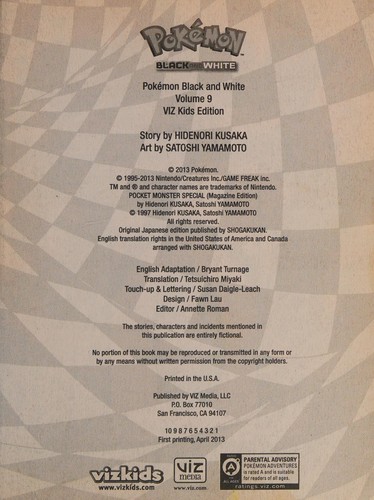 Pokémon Black and White, Vol. 9 manga cover