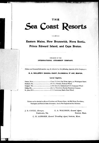 The sea coast resorts of eastern Maine, New Brunswick, Nova Scotia, Prince Edward Island, and Cape Breton manga cover