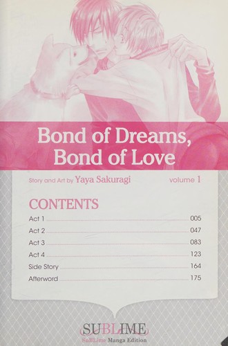 Bond of Dreams, Bond of Love, Vol. 1 manga cover
