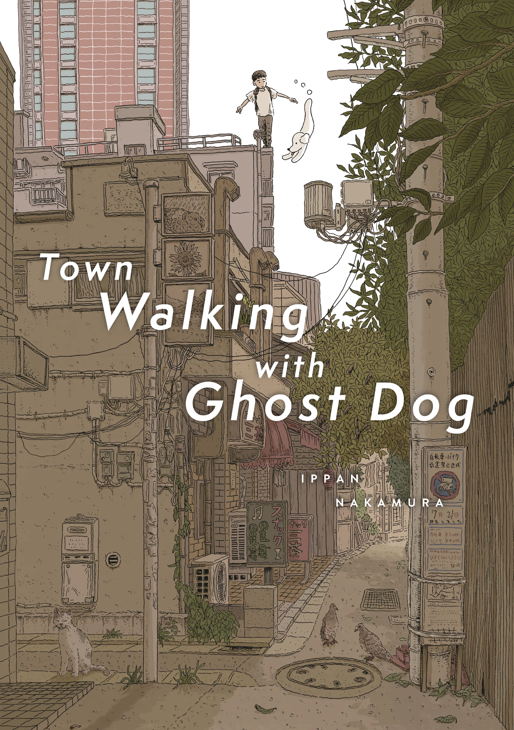 Town Walking with Ghost Dog