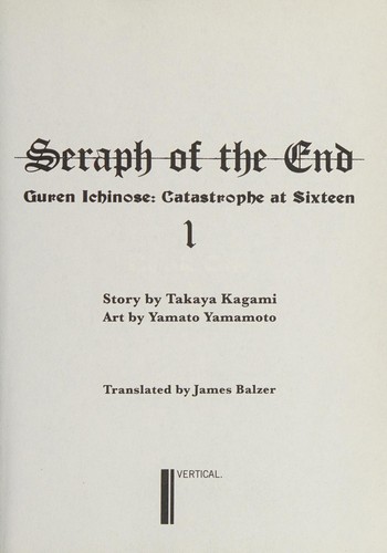 Seraph of the End Vol. 1 manga cover